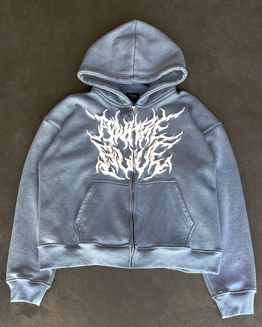 TRIBAL SUN DYED HOODIE (SKY BLUE)