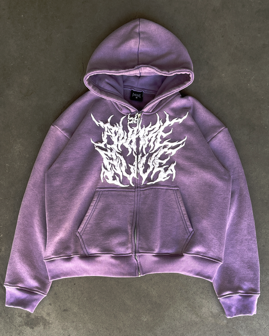 TRIBAL SUN DYED ZIP UP (PURPLE)